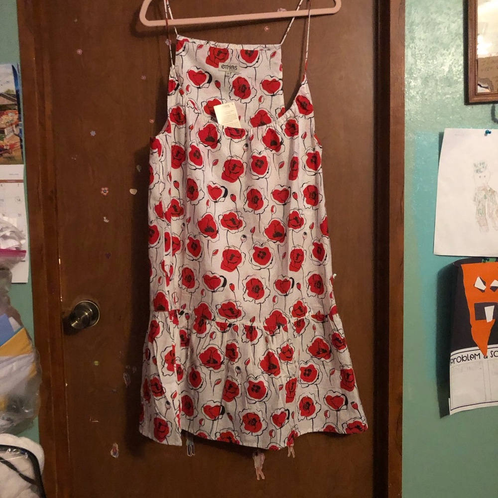 NWT Ethos Signature Siena Poppy Print Medium Summer Strap Dress